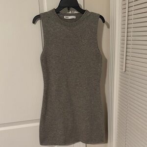 Zara Gray Sleeveless Mini Dress